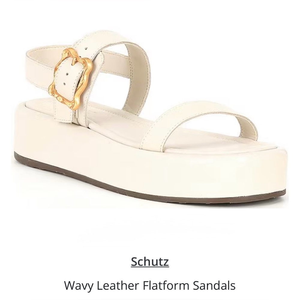 NEW NWT▪️Schutz▪️Wavy Leather Flatform Sandals ▪️